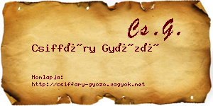 Csiffáry Győző névjegykártya